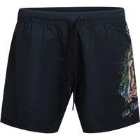 Philipp Plein Men's Pin Up Swimming Shorts in Black | Size: XL