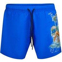 Philipp Plein Men's Board Shorts in Blue | Size: 2XL