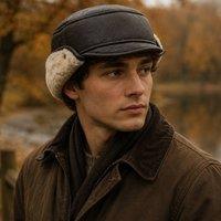 SNUGRUGS Men's Genuine Full Sheepskin Aviator Trapper Hat in Dark Brown | Size: Large