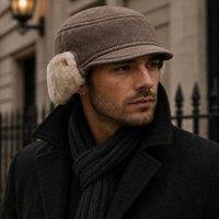 SNUGRUGS Men's Genuine Full Sheepskin Aviator Trapper Hat in Chocolate | Size: Large