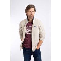 Weird Fish Men's Shires Full Zip Grid Fleece in Ecru | Size: 4XL
