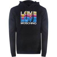 Love Moschino Men's Long Sleeve Hooded Hoodie in Black | Size: XL