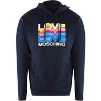 Love Moschino Men's Long Sleeve Hooded Hoodie in Navy | Size: XL
