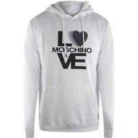 Love Moschino Men's Long Sleeve Hooded Hoodie in White | Size: 2XL