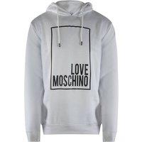 Love Moschino Men's Long Sleeve Hooded Hoodie in White | Size: Medium