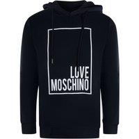 Love Moschino Men's Long Sleeve Hooded Relaxed Fit Hoodie in Navy | Size: Large