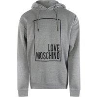 Love Moschino Men's Long Sleeve Hooded Relaxed Fit Hoodie in Grey | Size: 2XL