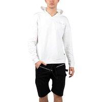 Plein Sport Men's Long Sleeve Hooded Slim Fit Hoodie in White | Size: XL