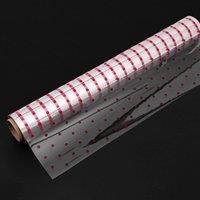 Kraft & Co Clear Cellophane Gift Wrap Roll 30m, Red Dots | Size: 1 Pack