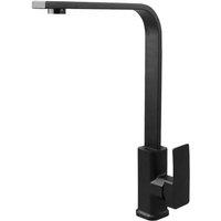 FLAVORA Kitchen Sink Mixer Taps Swivel Spout Single Lever in Black | Size: 10000mm x 520mm