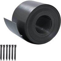 FLAVORA Flexible Black Lawn Edge 5M 12cm Height Garden | Size: 100 cm x 15 cm