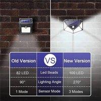 FLAVORA 2pc LED Solar Power Fence Lights PIR Motion Sensor in Black