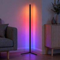 FLAVORA 65" Tall Floor RGB LED Lamp Corner Light Standing Mood in Black