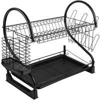 FORGEVIO 2 TIER KITCHEN SINK DISH DRAINER RACK in Black | Size: 0.6m2