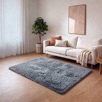 Marlow Rug Fluffy Soft Pile Carpet Rebound Foam Non Slip for Living Room Grey | Size: 120 cm x 160 cm