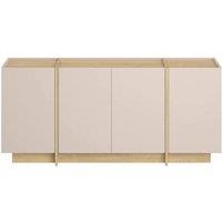 CALICOSY ONYX 4-Door Sideboard In Cashmere & Oak Finish, 180 Cm Wide in Beige