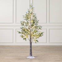 Christow Pre-Lit Sparse Christmas Tree Halden Fir Warm White LEDs Timer 5ft 6ft