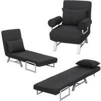 HOMCOM Single Sofa Bed, 3-in-1 Convertible Folding Chair Bed in Black