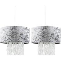 FORGEVIO 2x Ceiling Light Shades Grey