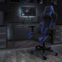 KORVIXA Gaming Chair Black With Blue Support Faux Leather | Size: 100 cm x 100 cm