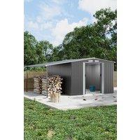 Garden Sanctuary Outdoor Galvanized Steel Storage Shed with Dual Doors in Black