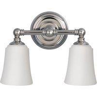 Netlighting Huguenot Lake 2 Light Bathroom Over Mirror Light Polished Chrome IP44 G9 in Grey