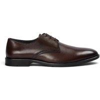 Infinity Leather Men's Classic Plain Toe Derby Shoes - Henley in Brown | Size: 9