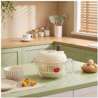 Living and Home Apple-Shaped Double-Layer Salad Spinner with Lid in Cream