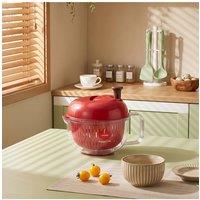 Living and Home Apple-Shaped Double-Layer Salad Spinner with Lid in Red