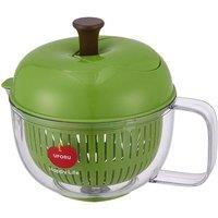 Living and Home Apple-Shaped Double-Layer Salad Spinner with Lid in Green
