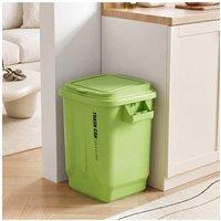Living and Home 23L Industrial Style Rubbish Bin with Odour-Locking Lid, Bag Hooks, Dual Handles, Stackable PP in Green