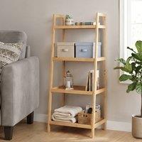 Levede Bathroom Storage Shelves 4 Tier Rack Corner Bathroom Kitchen Bamboo in Natural
