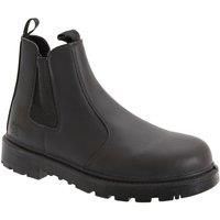 Grafters Men's Grinder Safety Twin Gusset Leather Dealer Boots in Black | Size: 15