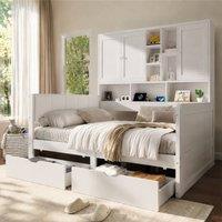 Matteo 3FT Single Kids White Cabin Storage Bed with LED & USB Charging