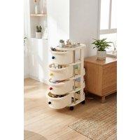 Garden Sanctuary Cream 4-Tier Rolling Storage Organiser with Pull-Out Drawers