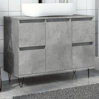 Berkfield Home Bathroom Cabinet Concrete Grey 80x33x60 cm Engineered Wood | Size: 80 x 33 x 60 cm