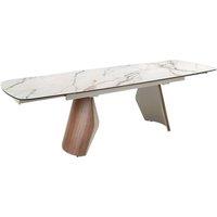 Angel Cerda Oval Extendable Dining Table with Porcelain-Marble Top in White