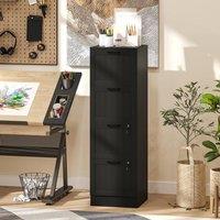 ERGOVEXA Lockable 4 Drawer Filing Cabinet, Black