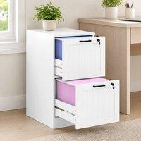 ERGOVEXA Lockable 2 Drawer Filing Cabinet, White