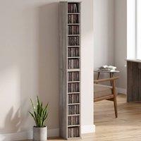 ERGOVEXA Set of 2 CD Media Display Shelf Unit Tower Rack, Grey