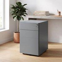 ERGOVEXA Lockable Cabinet, Steel Office Drawer Unit, Grey