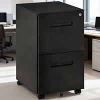 ERGOVEXA Metal Mobile File Cabinet with Wheels, 39 x 48 x 67cm, Black | Size: 39 x 48 x 67 cm