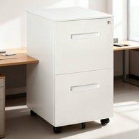 ERGOVEXA Metal Mobile File Cabinet with Wheels, 39 x 48 x 67cm, White | Size: 39 x 48 x 67 cm