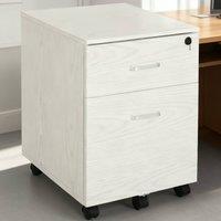 ERGOVEXA 2-Drawer Locking Office Filing Cabinet with 5 Wheels Rolling, White