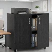 ERGOVEXA Two-Tier Locking Office Storage Cabinet, Black