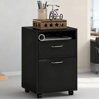 ERGOVEXA Filing Cabinet, Mobile File Cabinet with 2 Drawers, Black