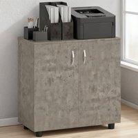 ERGOVEXA Two-Tier Locking Office Storage Cabinet, Grey