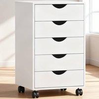 ERGOVEXA Five-Drawer Filing Cabinet, White