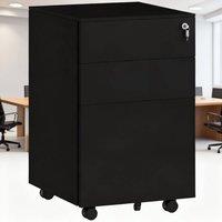 ERGOVEXA 3-Drawer Vertical Filing Cabinet with Pencil Tray, Black