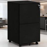 ERGOVEXA Lockable 2-Drawer Vertical Filing Cabinet & 5 Wheels, Black